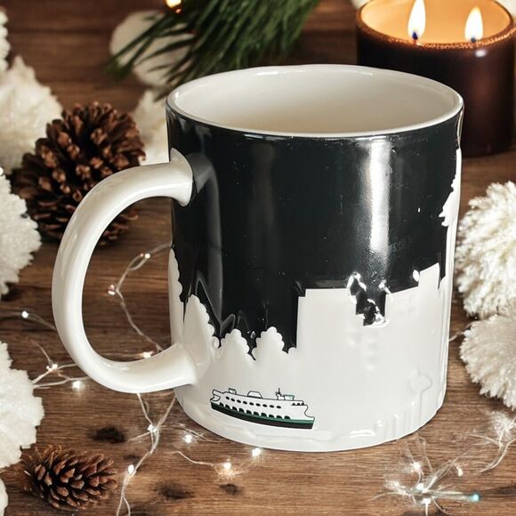 Starbucks Seattle City 3D Relief Mug Ferry Boat 2012 Collector Coffee Cup EUC - Picture 3 of 6